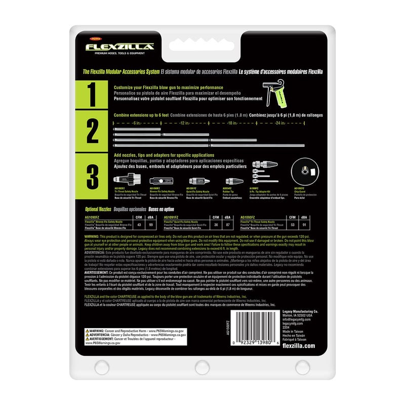 Flexzilla مسدس نفخ فليكسزيلا X1 مع فوهة أمان إكستريم فلو، زيلاغرين - AG1502FZ - Image 3